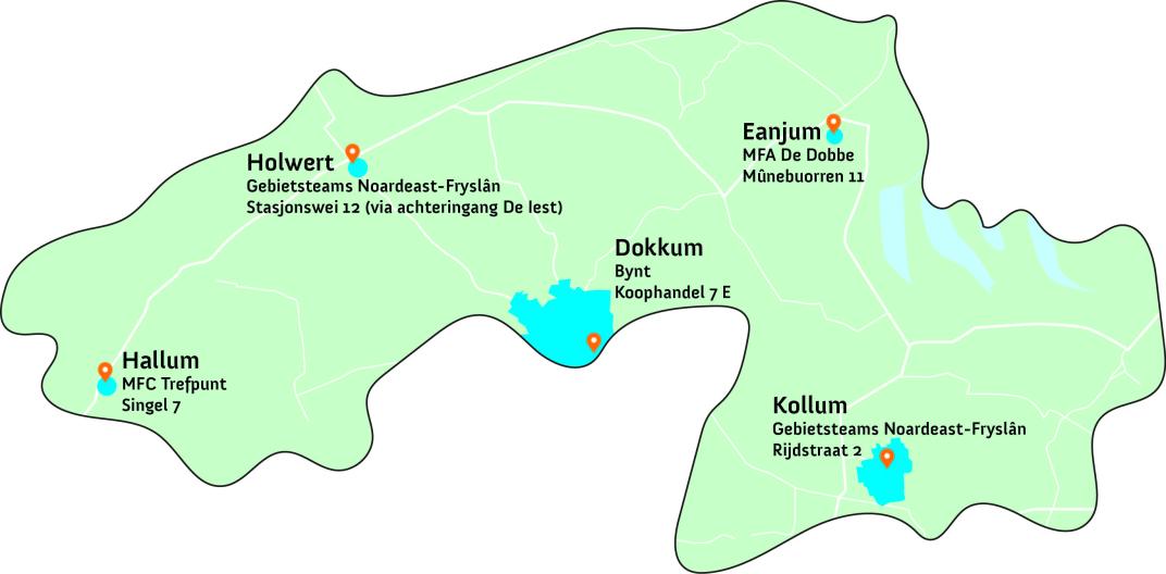 Kaart met Ynwennersloketten